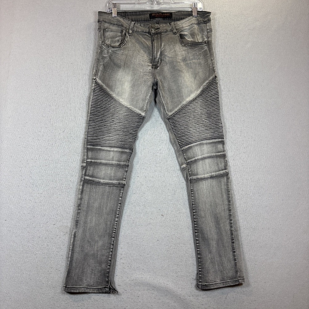 Brooklyn Laundry Jeans Mens 34 x 30 Acid Wash‎ Faded Ribbed Hip Hop Streetwear